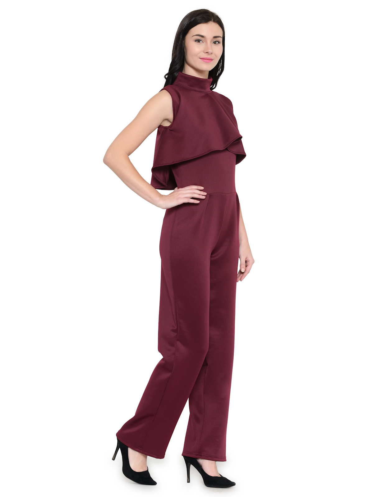 Jump to It Wine Halterneck Jumpsuit